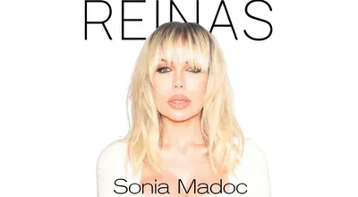 Portada del single «Reinas» de Sonia Madoc, con su nombre y el título del tema sobre fondo blanco